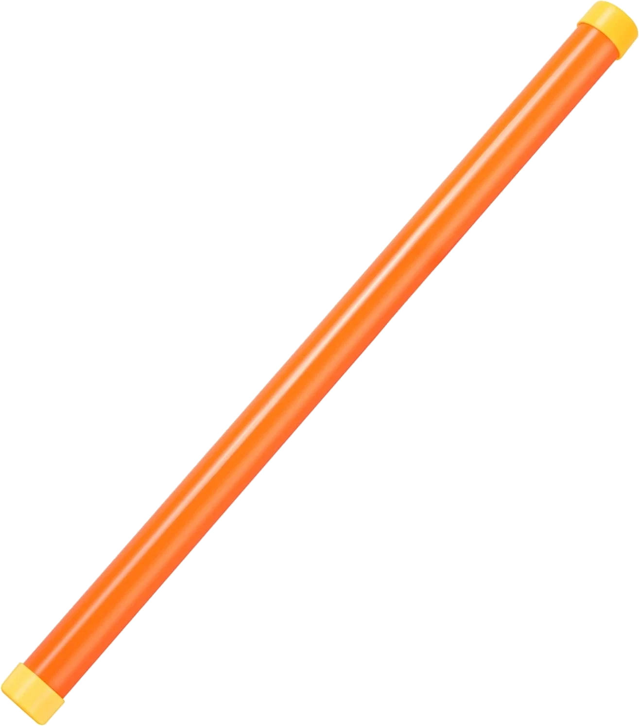 An orange groan tube with yellow end caps